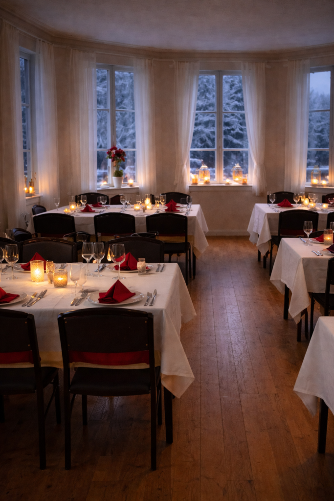 Middag i sekelskiftesmiljö på restaurang i Höga Kusten